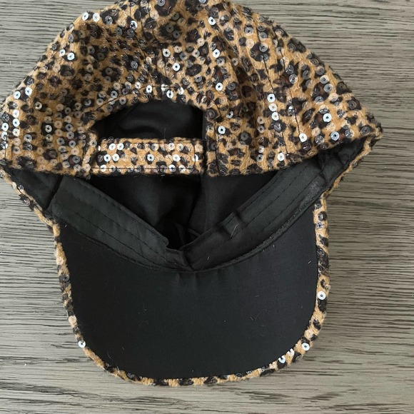 Sequin Leopard Hat Bedazzled One Size NWOT One Size - Picture 3 of 3